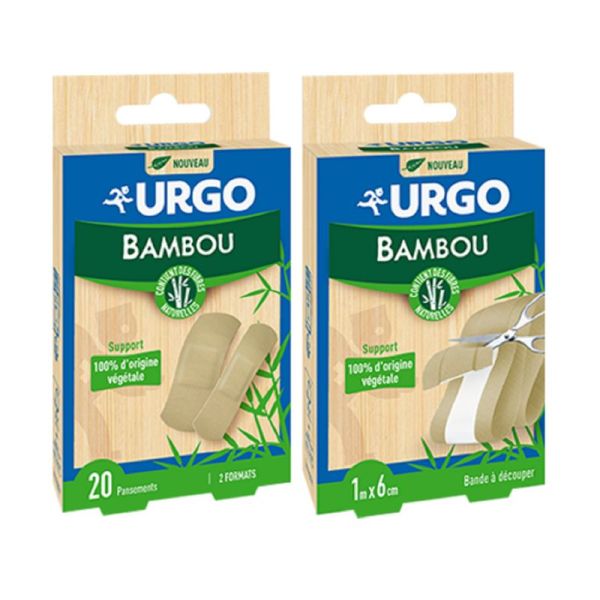 URGO BAMBOU 20 Pansements - 2 Formats - Protection des Plaies Superficielles