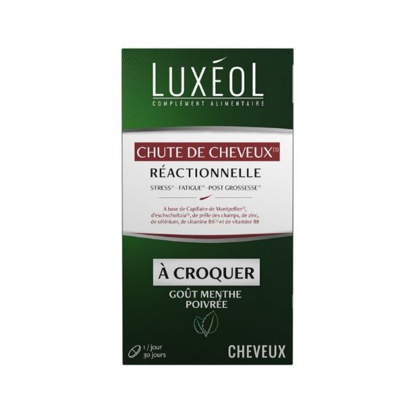 LUXEOL CHEVEUX Chute de Cheveux Réactionnelle 30 Comprimés à Croquer