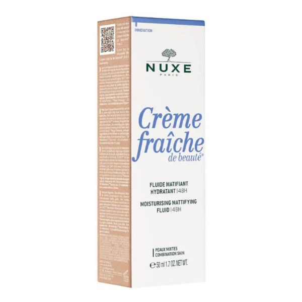 NUXE CREME FRAICHE DE BEAUTE Fluide Matifiant Hydratant 48H 50ml - Peaux Mixtes