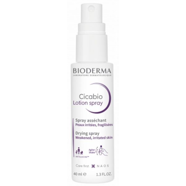 BIODERMA Cicabio Lotion Spray 40ml - Spray Asséchant pour Peaux Irritées, Fragilisées