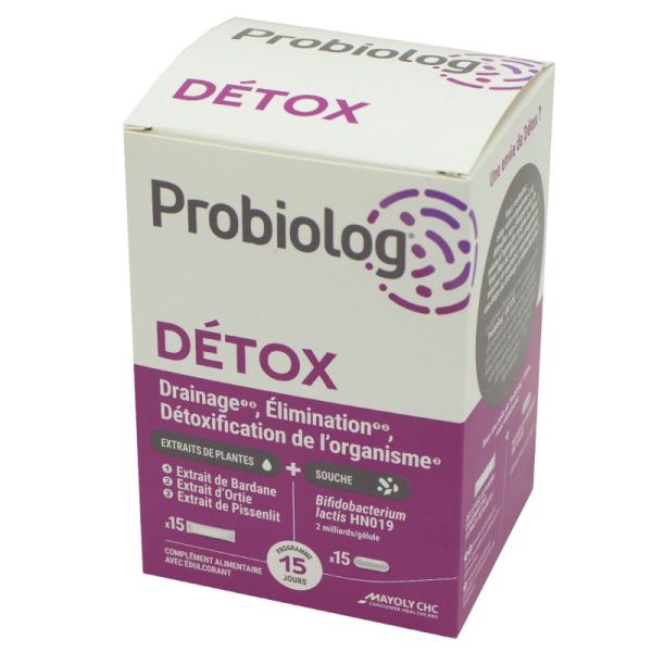 PROBIOLOG DETOX 15 Sticks + 15 Gélules - Drainage, Elimination, Détoxification de l' Organisme