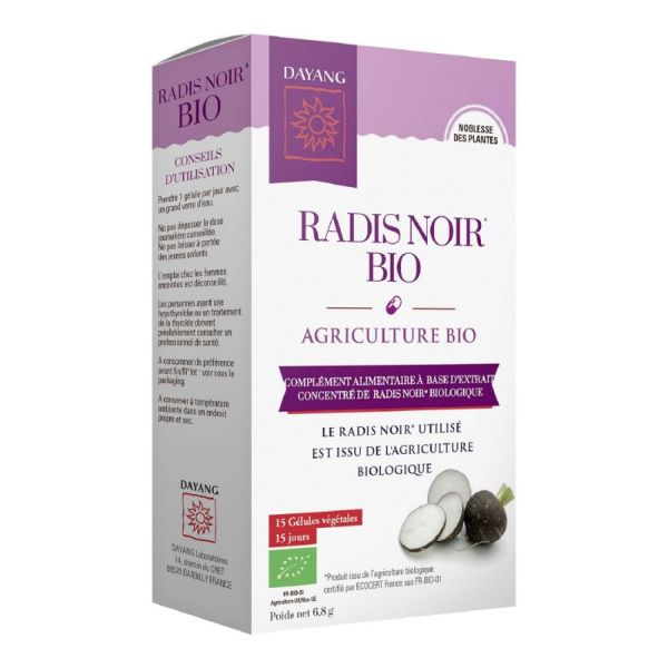 DAYANG RADIS NOIR BIO 15 Gélules Végétales - Complément Alimentaire Détoxifiant Hépatique