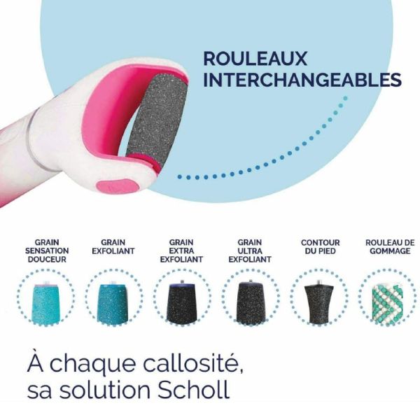 SCHOLL VELVET SMOOTH ROSE - Râpe électrique Express PEDI Anti Callosités - Bte/1