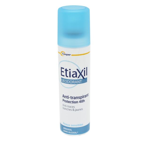 ETIAXIL Anti Transpirant Déodorant Protections 48H Spray - Lot de 2x 150ml - Transpiration Modérée des Aisselles