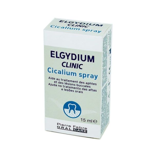 ELGYDIUM CLINIC Cicalium Spray sans Alcool  15ml - Aide au Traitement des Aphtes et Lésions Buccales