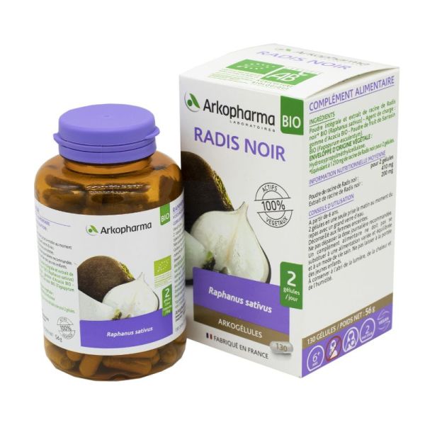 ARKOGELULES BIO Radis Noir - Bte/130 - Raphanus sativus - Digestion, Troubles Hépatiques, Foie