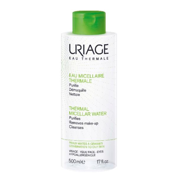 URIAGE Eau Micellaire Thermale 500ml Peaux Mixtes à Grasses - Visage, Yeux