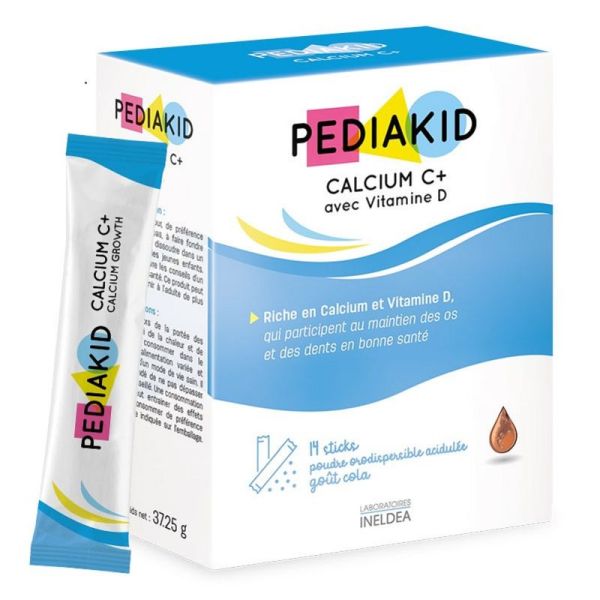 Pediakid Calcium C Avec Vitamine D 14 Sticks Maintien Du Capital Osseux Des 3 Ans