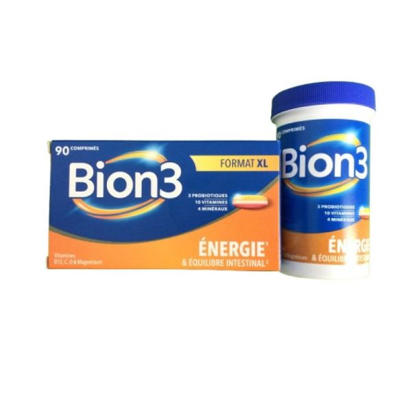 Bion 3 - Énergie & Équilibre intestinal - Format XL 90 comprimés