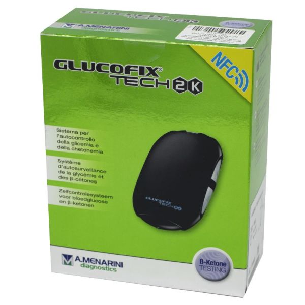 GLUCOFIX TECH 2K Set Lecteur - Auto-surveillance de la Glycémie + Auto-mesure de la Cétonémie