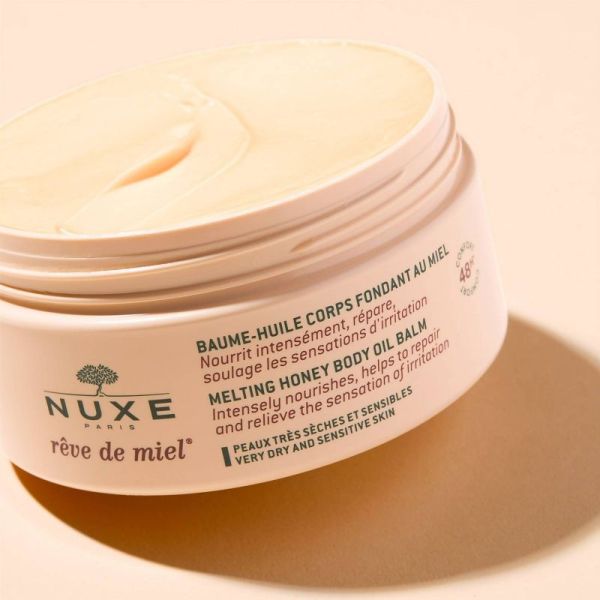 NUXE REVE DE MIEL Baume Huile Corps Fondant au Miel 200ml - Peaux très Sèches et Sensibles