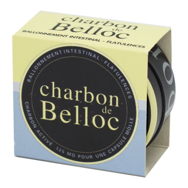 Charbon de Belloc 125 mg, 36 capsules molles - Boite Métallique