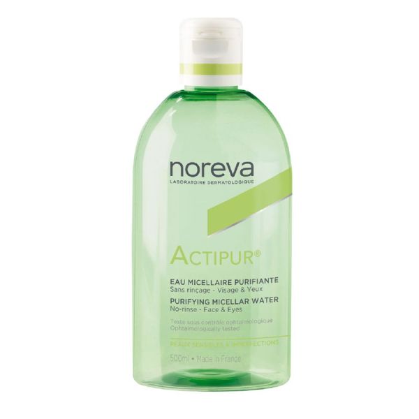 ACTIPUR Eau Micellaire Purifiante 500ml sans Rinçage, Visage, Yeux - Peaux Sensibles à Imperfections