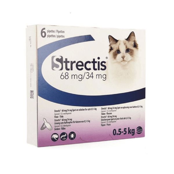 STRECTIS 68mg/34mg Chat de 0.5 à 5kg - Pipettes Spot-On Antiparasitaire Externe