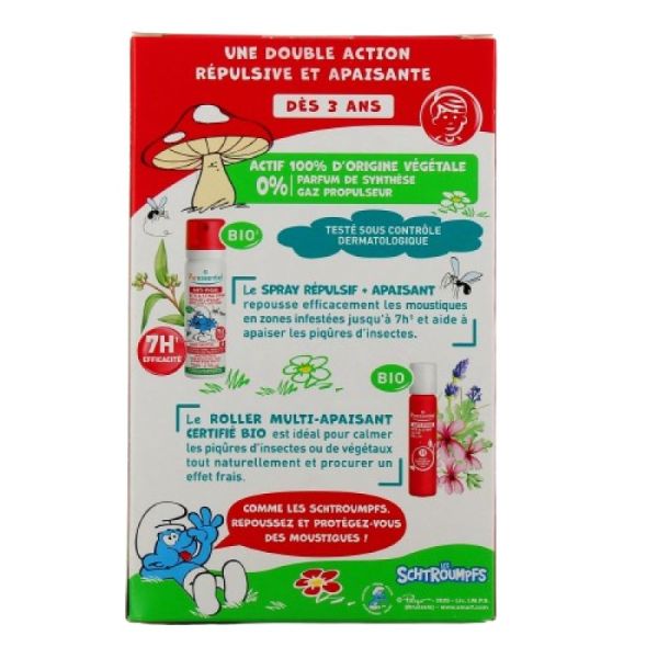 Puressentiel Coffret Duo Répulsif & Apaisant Anti-Pique Schtroumpfs - un frisbee offert