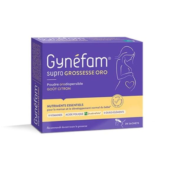 GYNEFAM Supra Grossesse Oro Sachets 28x 1.5g - Poudre Orodispersible Sans Eau - Développement Normal du Bébé