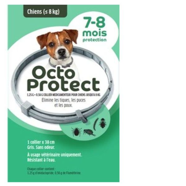 OCTOPROTECT - 1 Collier pour Chiens jusqu'à 8kg