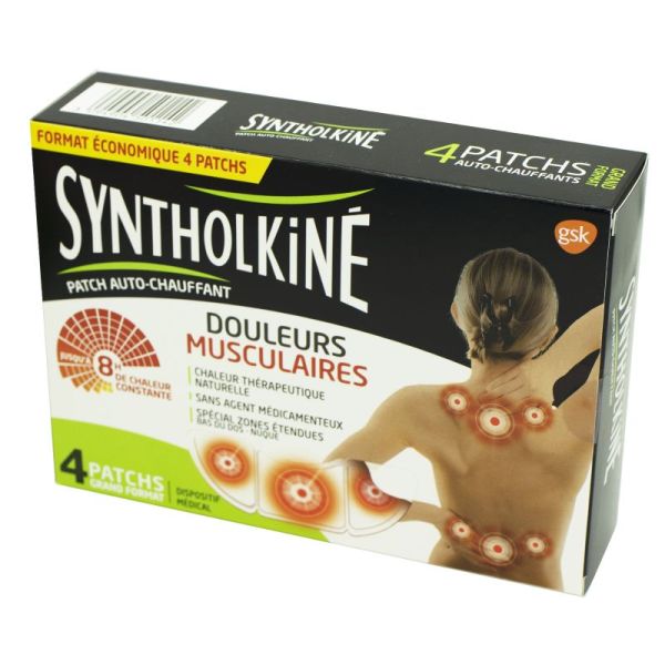 SYNTHOLKINE Patch chauffant Grand format - Boite de 4