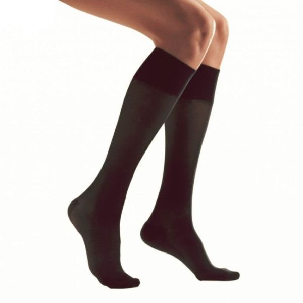 VENOFLEX Secret Noir - Chaussette Mollets ( - ) de Contention Anti Glisse Femme Classe 2 - 15-20 mmHg / 20.1-27 hPa