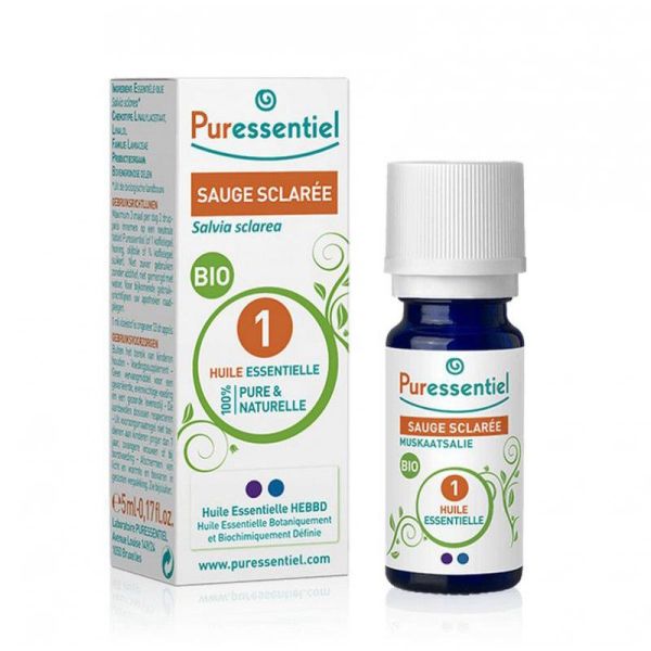 PURESSENTIEL BIO Sauge Sclarée 5ml - Huile Essentielle Salvia sclarea -