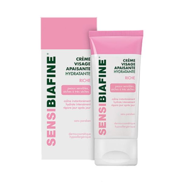 SENSIBIAFINE RICHE Crème Visage Apaisante Hydratante 50ml - Peaux Sèches à très Sèches