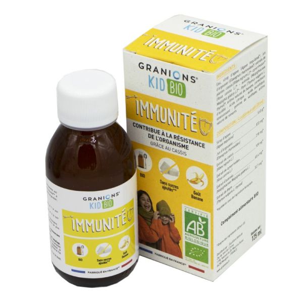 GRANIONS KID BIO Immunité Solution Buvable 125ml - Contribue à la Résistance de l' Organisme grâce au Cassis