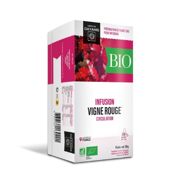 DAYANG BIO VIGNE ROUGE Infusions 20x 1.5g - Circulation, Confort Circulatoire