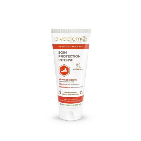 ALVADIEM Soin Protection Intense 100ml - Pieds Secs et Fragilisés, Frottements, Pieds Diabétique