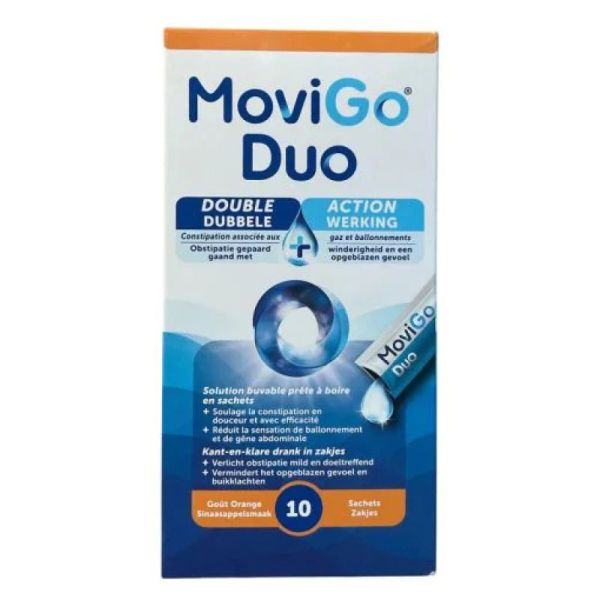MOVIGO Duo - Constipation associée aux gaz et ballonnements - Bte /10 sachets
