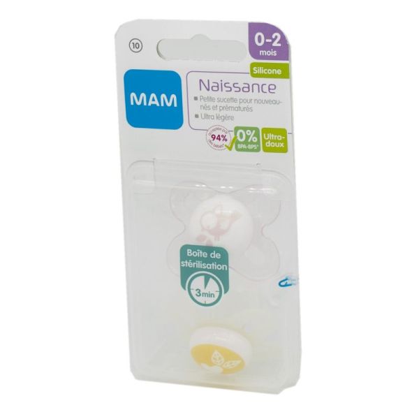 MAM 2 Sucettes Original Naissance 0-2 Mois Silicone Référence 10