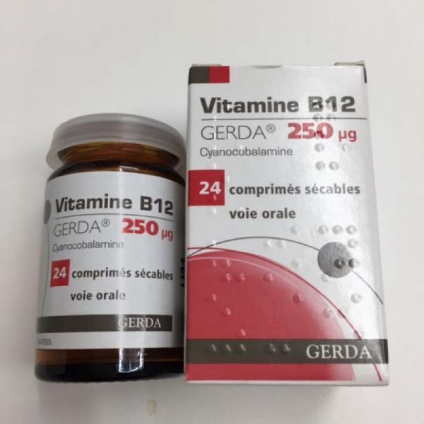 Vitamine B12 Gerda 250 µg, 24 comprimés sécables