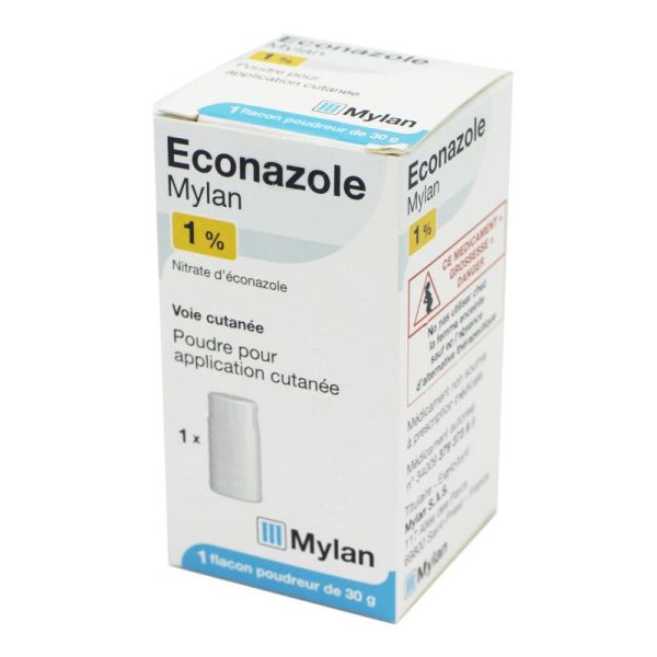 Econazole Mylan 1%, poudre pour application cutanée - Flacon 30 g