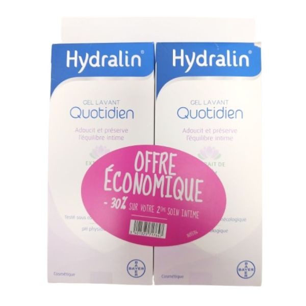 HYDRALIN QUOTIDIEN 2x 400ml Soin d' hygiène intime - Protection quotidienne - Lot de 2x400ml - BAYER