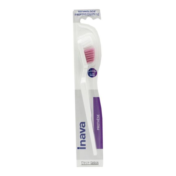 INAVA Brosse à Dents pour Prothèse - Double Implantation des Brins - Pour le Soin Quotidien Bte/1