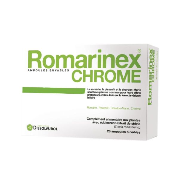 ROMARINEX CHROME detox - 20 ampoules buvables