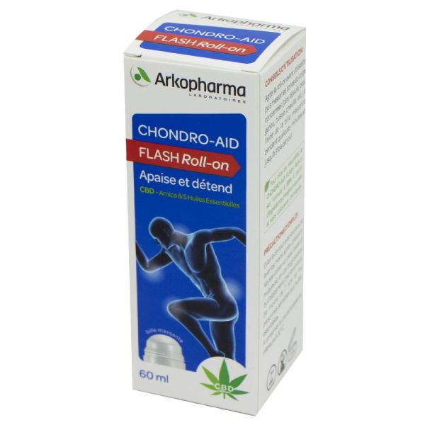 CHONDRO AID Flash Roll-On 60ml - Gênes Articulaires - CBD, Boswella, Gaulthérie, Arnica