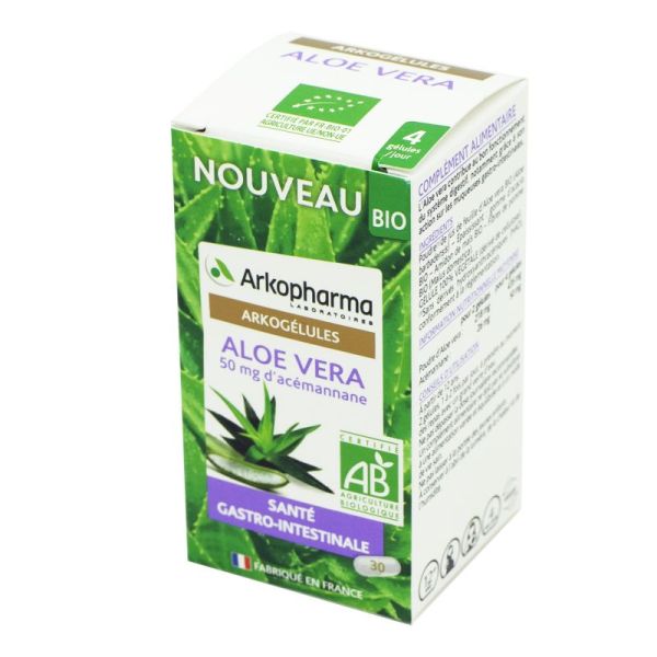 ARKOGELULES BIO Aloe Vera 50mg d' Acémannane - Bte/30 - Santé Gastro-Intestinale