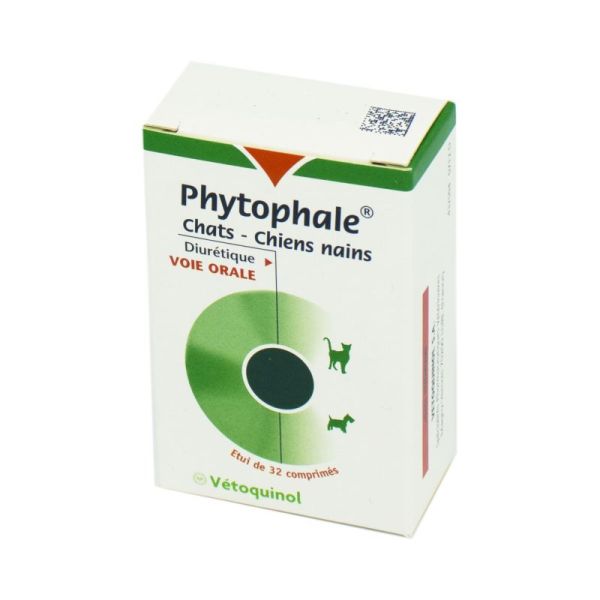 PHYTOPHALE 32 Comprimés - Chats et Chiens Nains (Moins de 7 kg) - Stimulation de la Fonction Hepato-Rénale