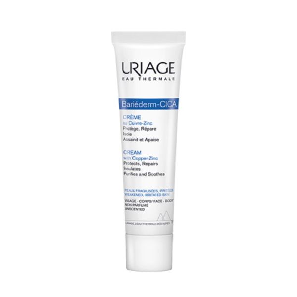 URIAGE BARIEDERM CICA Crème Réparatrice au Cu Zn 40ml - Peaux Fragilisées et Irritées - Visage et Corps