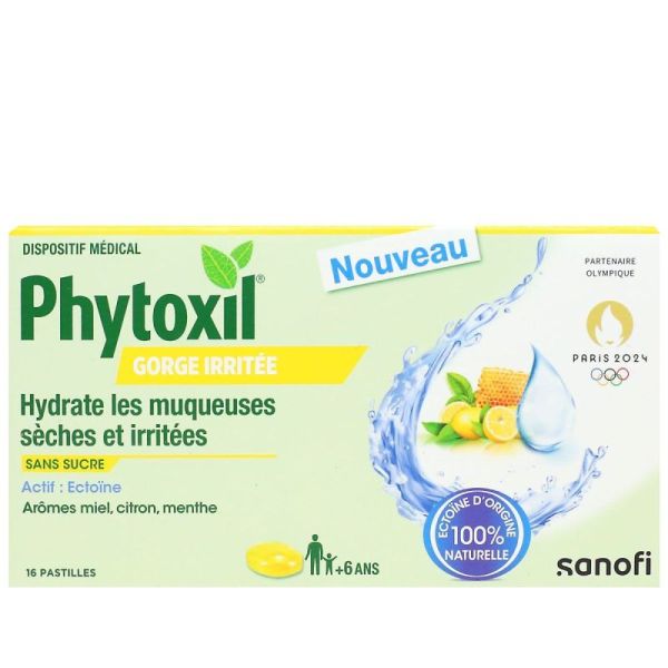 Phytoxil Gorge irritée +6 ans miel citron 16 pastilles