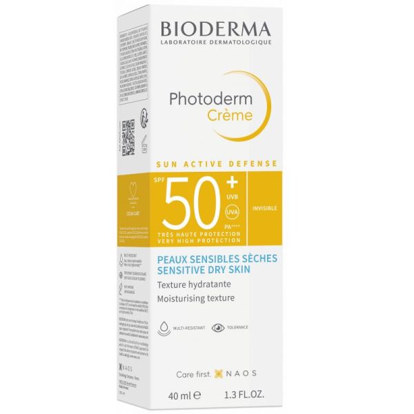 PHOTODERM Crème Invisible SPF50+ 40ml - Peaux Sensibles Normales à Sèches