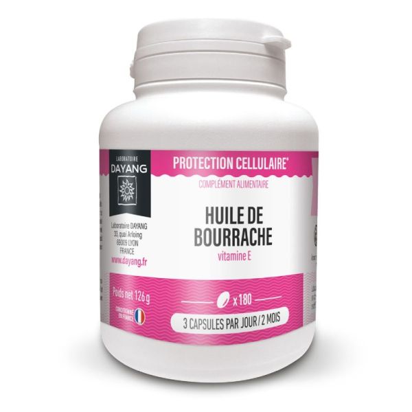 DAYANG HUILE DE BOURRACHE 180 Capsules - Protection Cellulaire, Vieillissement Cutané, Stress Oxydatif