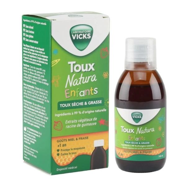 VICKS TOUX NATURA Enfants Toux sèche & Grasse 140ML dès 1 an
