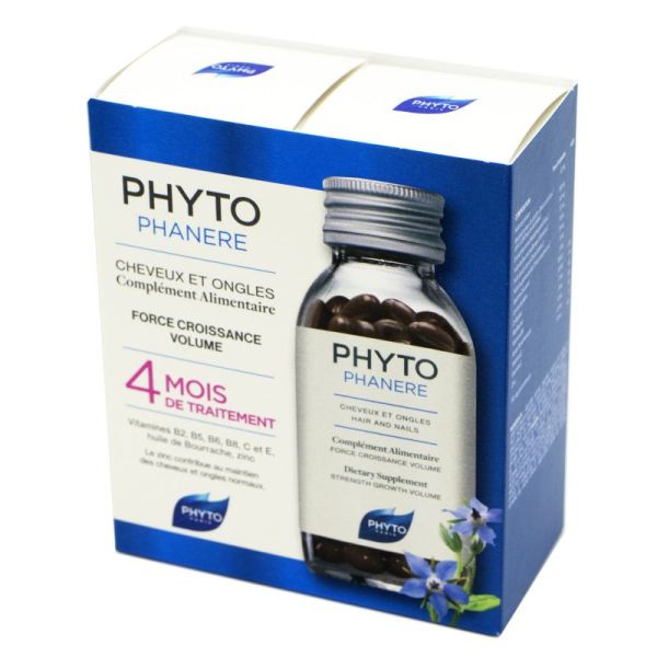 PHYTOPHANERE CHEVEUX ET ONGLES 2x 120 Capsules, complément alimentaire fortifiant capillaire