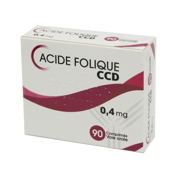 Acide Folique CCD 0,4 mg, 90 comprimés