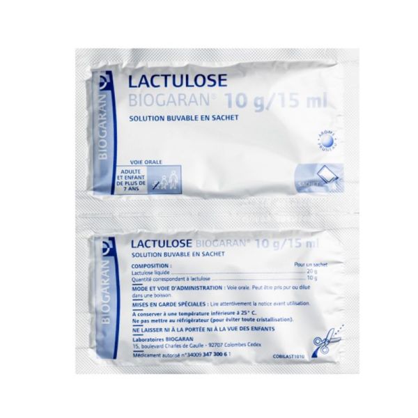 Lactulose Biogaran 10 g, solution buvable - 20 sachets 15 ml