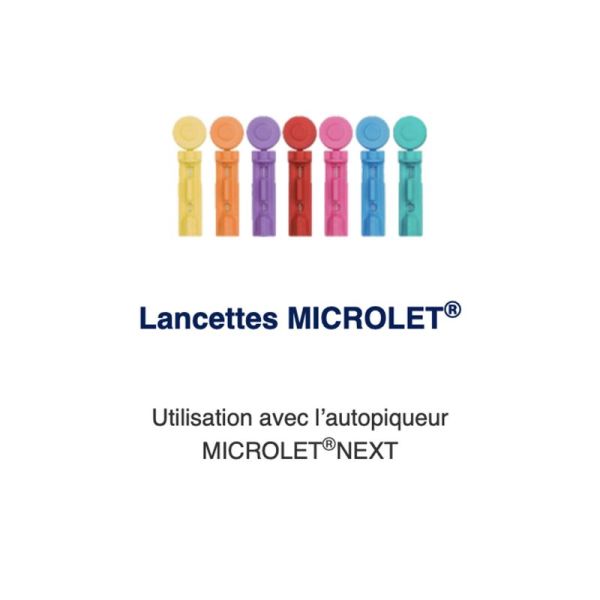 ASCENCIA MICROLET Lancettes Colorées Stériles Siliconées à Usage Unique - Bte/200
