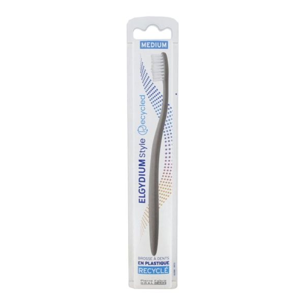 ELGYDIUM STYLE Recycled 1 Brosse à Dents MEDIUM - Plastique 100% Recyclé