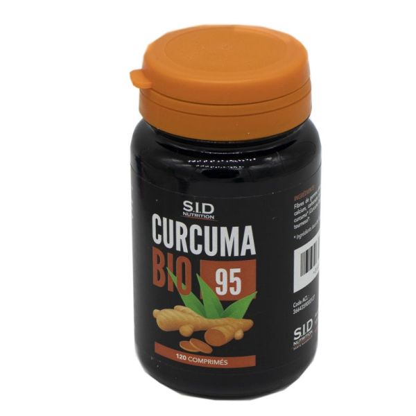 SID NUTRITION Curcuma 95 BIO 120 Comprimés - Articulations,  Anti-inflammatoire, Anti-oxydant