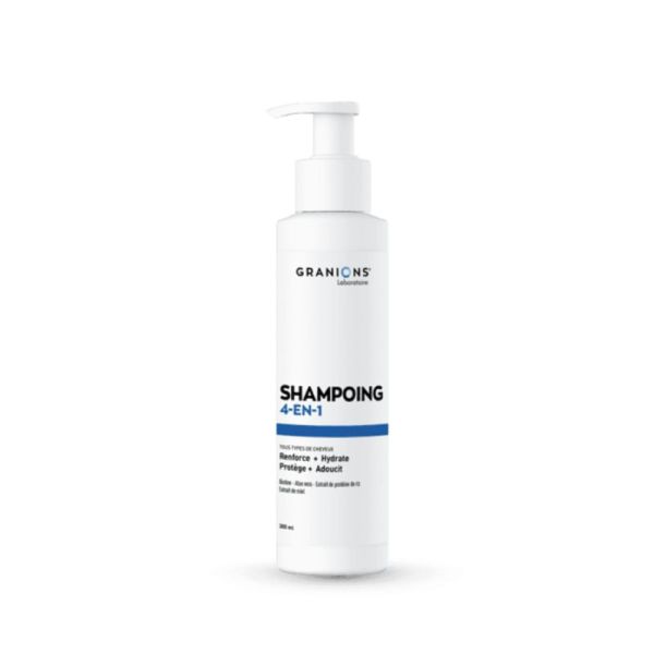 GRANIONS Shampoing 4 en 1 Tous Cheveux 300ml - Renforce + Hydrate + Protège + Adoucit